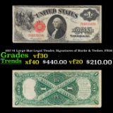 1917 $1 Large Size Legal Tender, Signatures of Burke & Teehee, FR36 Grades vf++