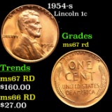 1954-s Lincoln Cent 1c Grades GEM++ Unc RD