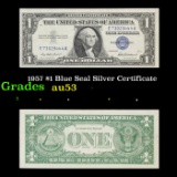 1957 $1 Blue Seal Silver Certificate Grades Select AU
