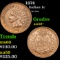 1874 Indian Cent 1c Grades Choice AU/BU Slider+
