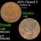 1873 Closed 3 Indian Cent 1c Grades vg, very good