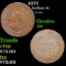1875 Indian Cent 1c Grades f+