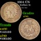 1864 CN Indian Cent 1c Grades xf+