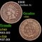 1860 Indian Cent 1c Grades vf++