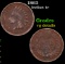 1862 Indian Cent 1c Grades vg details