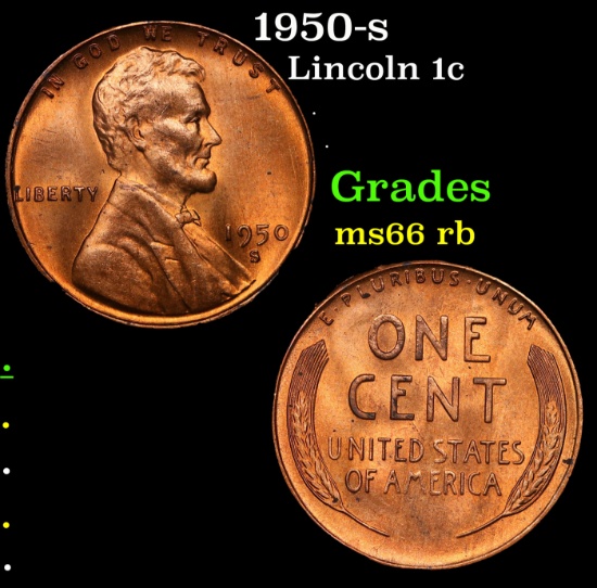 1950-s Lincoln Cent 1c Grades GEM+ Unc RB