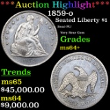 ***Auction Highlight*** 1859-o Seated Liberty Dollar $1 Graded ms64+ By SEGS (fc)