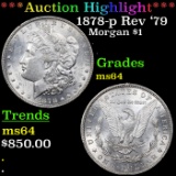 ***Auction Highlight*** 1878-p Rev '79 Morgan Dollar $1 Graded ms64 By SEGS (fc)