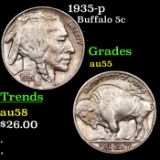 1935-p Buffalo Nickel 5c Grades Choice AU