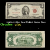 1953A $2 Red Seal United States Note Grades vf++