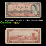 1954-1973 Canada 2 Dollar Note P# 76D Grades vf++