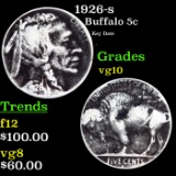 1926-s Buffalo Nickel 5c Grades vg+