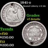 1841-o Seated Liberty Half Dime 1/2 10c Grades vf details