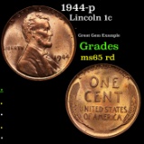 1944-p Lincoln Cent 1c Grades GEM Unc RD