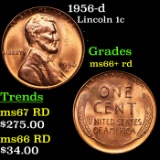 1956-d Lincoln Cent 1c Grades GEM++ RD