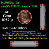 Shotgun Lincoln 1c roll, 1962-d 50 pcs Bank Wrapper.