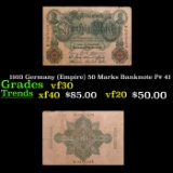 1910 Germany (Empire) 50 Marks Banknote P# 41 Grades vf++