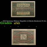1920 Germany (Weimar Republic) 10 Marks Banknote P# 67a Grades xf+