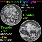 ***Auction Highlight*** 1926-s Buffalo Nickel 5c Graded vf30 By SEGS (fc)