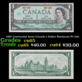 1967 Centennial Issue Canada 1 Dollar Banknote P# 84a Grades Gem CU