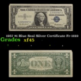 1957 $1 Blue Seal Silver Certificate Fr-1619 Grades xf+