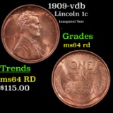 1909-p VDB Lincoln Cent 1c Grades Choice Unc RD