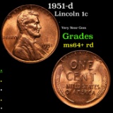 1951-d Lincoln Cent 1c Grades Choice+ Unc RD