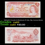 1969-1975 Canada $2 Banknote P# 86a, Sig. Lawson-Bouey Grades Select CU