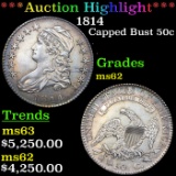 ***Auction Highlight*** 1814 Capped Bust Half Dollar 50c Graded Select Unc BY USCG (fc)