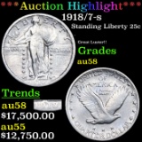 ***Auction Highlight*** 1918/7-s Standing Liberty Quarter 25c Graded au58 By SEGS (fc)