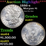 ***Auction Highlight*** 1886-s Morgan Dollar $1 Graded ms63+ By SEGS (fc)