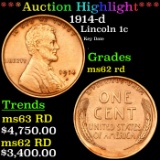 ***Auction Highlight*** 1914-d Lincoln Cent 1c Graded ms62 rd By SEGS (fc)