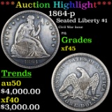 ***Auction Highlight*** 1864-p Seated Liberty Dollar $1 Graded xf45 By SEGS (fc)