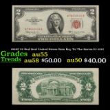 1953C $2 Red Seal United States Note Key To The Series Fr-1512 Grades Choice AU