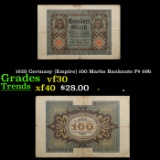 1920 Germany (Empire) 100 Marks Banknote P# 69b Grades vf++