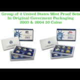 Group of 2 United States Mint Proof Sets 2003-2004 22 coins.