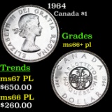 1964 Canada Dollar $1 Grades GEM++ PL