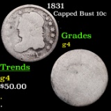 1831 Capped Bust Dime 10c Grades g, good