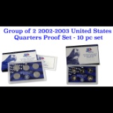2002-2003 United States Quarters Proof Set - 10 pc set Low mintage