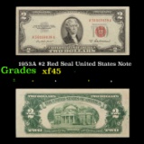 1953A $2 Red Seal United States Note Grades xf+