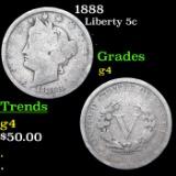 1888 Liberty Nickel 5c Grades g, good