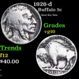 1926-d Buffalo Nickel 5c Grades vg+