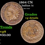 1864 CN Indian Cent 1c Grades vg details