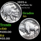 1925-s Buffalo Nickel 5c Grades f+