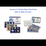 Group of 2 United States Mint Proof Sets 2007-2008 28 coins