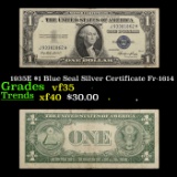 1935E $1 Blue Seal Silver Certificate Fr-1614 Grades vf++
