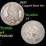 1827 Capped Bust Dime 10c Grades g, good