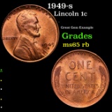 1949-s Lincoln Cent 1c Grades GEM Unc RB