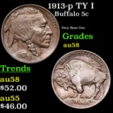 1913-p TY I Buffalo Nickel 5c Grades Choice AU/BU Slider