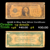 1928B $1 Blue Seal Silver Certificate Grades vg details